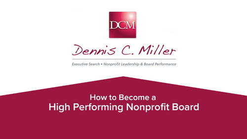 DCM - How to Become a High Performing Nonprofit Board© – Individual Registration