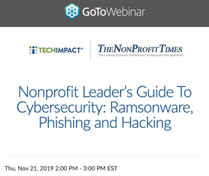 Nonprofit Leader’s Guide To Cybersecurity: Nov 21 (2pm ET)